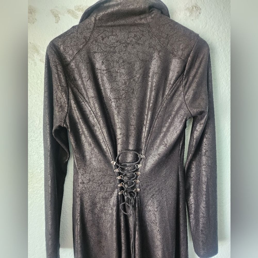 Punk Rave Gothic Vampire Dark Academia Stylish Black Dress Top Tunic - Picture 4 of 14